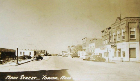 Main Street, Tower Minnesota, 1940's