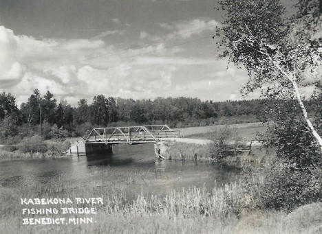 Kabekona River Fishing Bridge, Benedict Minnesota, 1950's