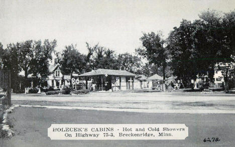 Holecek's Cabins, Breckenridge Minnesota, 1930's