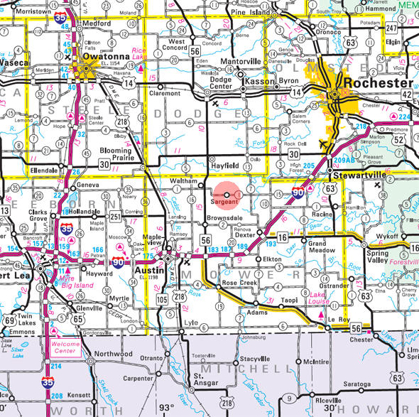 Minnesota State Highway Map of the Sargeant Minnesota area 