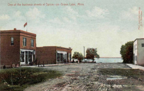 Business Street, Spicer Minnesota, 1908