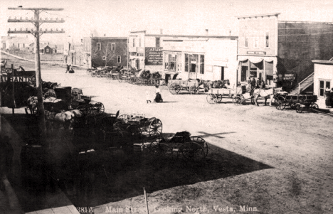 Main Street looking north, Vesta Minnesota, 1910's