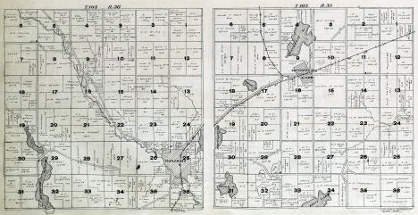 Plat map of Great Bend and Lakeside Townships in Cottonwood County Minnesota, 1916