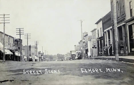 Street scene, Elmore Minnesota, 1910