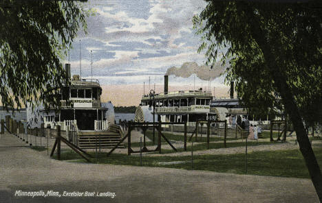Steamers at the Excelsior docks, Excelsior, Minnesota, 1910