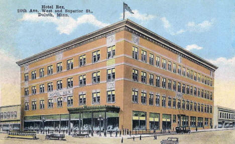 Hotel Rex, 20th Ave W and Superior Street, Duluth Minnesota, 1910