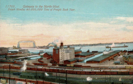 Duluth Harbor and Railroad Yards, Duluth Minnesota, 1914
