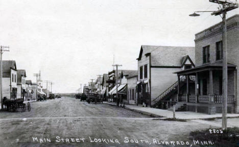 Main Street looking South, Alvarado, Minnesota, 1920s