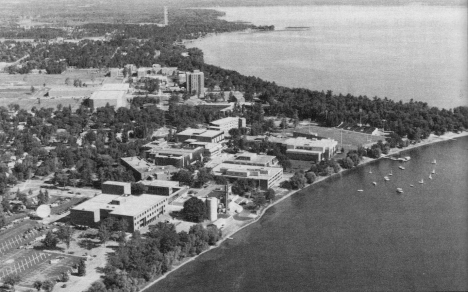 Aerial view of the Bemidji State University campus.