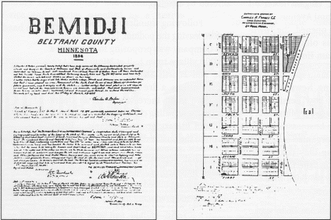 Original charter and plat survey of Bemidji Minnesota - 1896