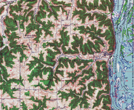 Topographical map, Brownsville, Minnesota, 1958