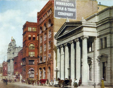 First Avenue south from Fifth Street, Minneapolis Minnesota, 1900's