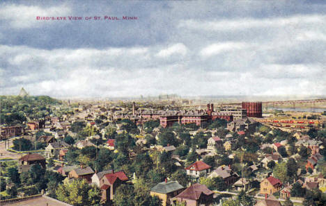 Birds eye view, St. Paul Minnesota, 1910's