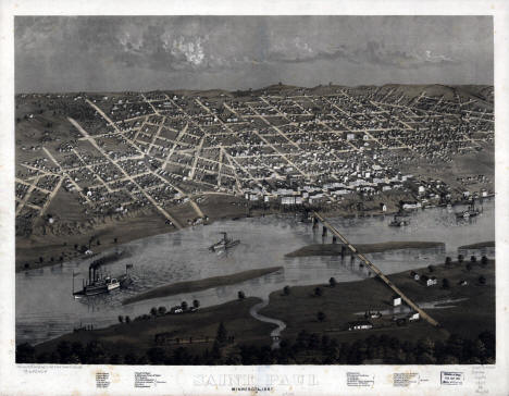 Map of St. Paul, Minnesota, 1867