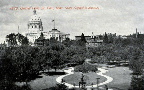 Central Park and State Capitol, St. Paul, Minnesota, 1910s