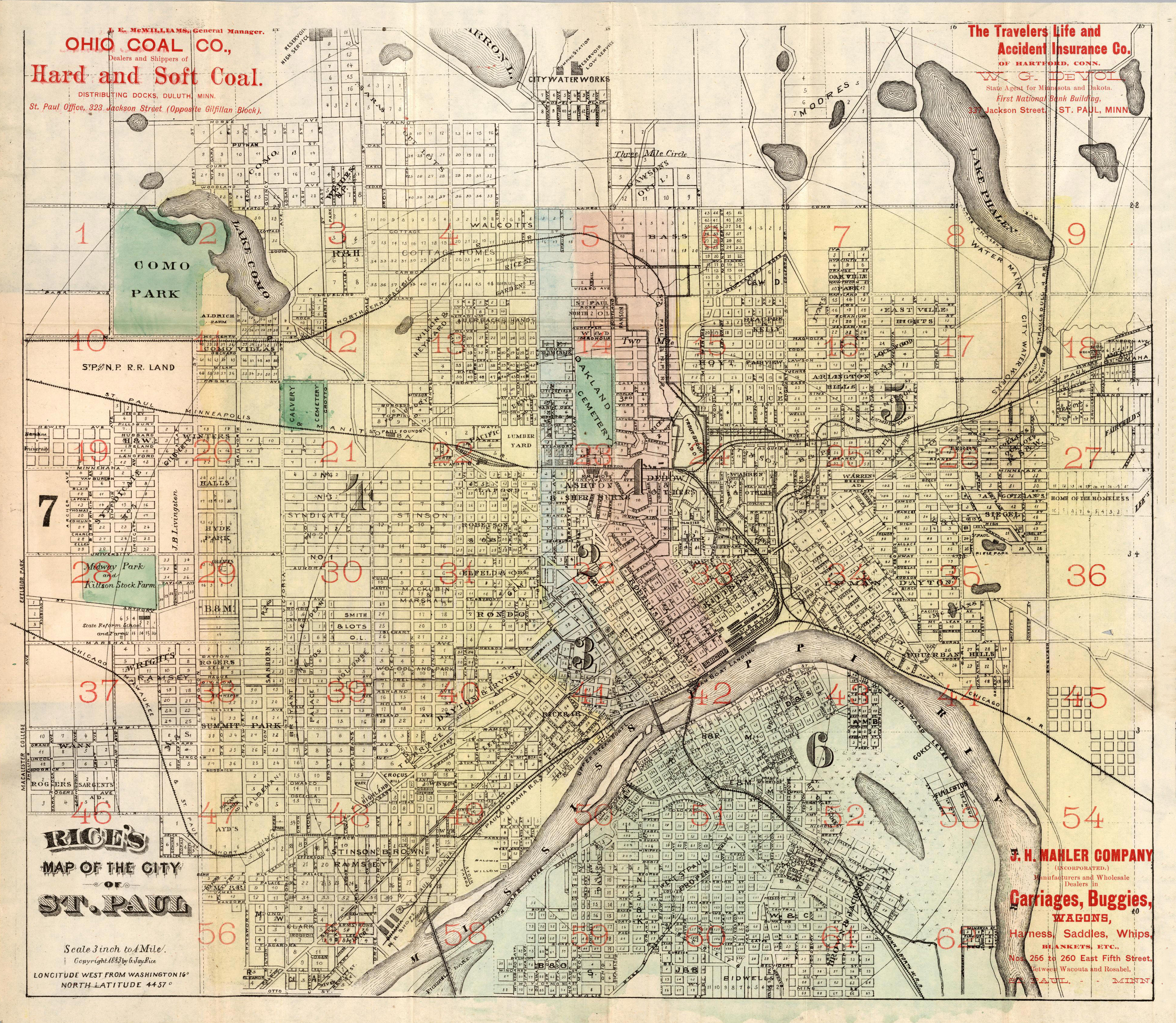 Historic Map - St. Paul, MN - 1867