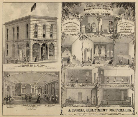 r. S.E. Hyndman, Electro-Medical Institute, Savings Bank of St. Paul, Second National Bank of St. Paul, 1874