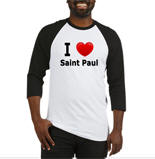 I Love Saint Paul Baseball Jersey