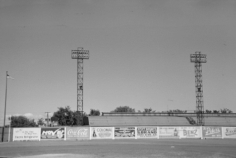 Newly installed lights allowing for night games at Lexington Park, St. Paul, Minnesota, 1937