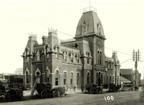 Chicago, Milwaukee & St. Paul Railroad Depot, Minneapolis Minnesota, 1876