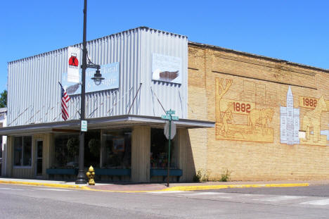 Mural on building in Downtown Mora Minnesota