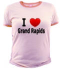 I Love Grand Rapids Jr. Ringer T-Shirt