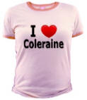 I Love Coleraine Jr. Ringer T-Shirt