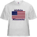 Aitkin US Flag White T-Shirt