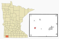 Location of Adrian, Minnesota