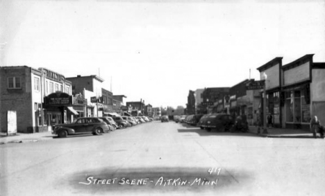 Street scene, Aitkin Minnesota, late 1940's
