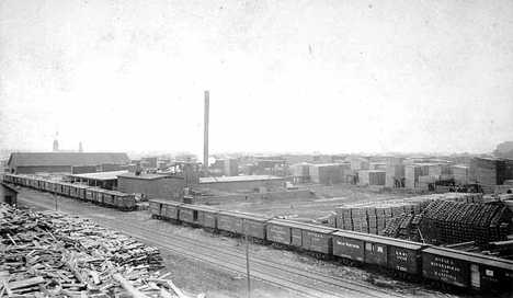 Akeley Lumber Company's planing mill, Akeley Minnesota, 1892