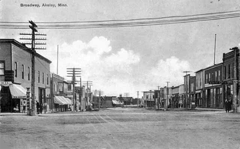 Broadway, Akeley Minnesota, 1905