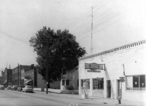 East end of Railroad Avenue looking west, Albany Minnesota, 1953