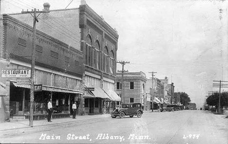 Main Street, Albany Minnesota, 1915