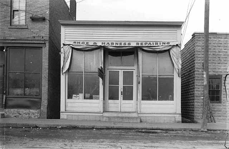 Shoe and Harness Repairing Shop, Albany Minnesota, 1920