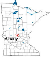 Location of Albany Minnesota