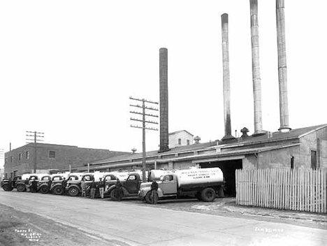 Trucks of the Ward Milk Products Division of Kraft Cheese Company of Albany Minnesota, 1942