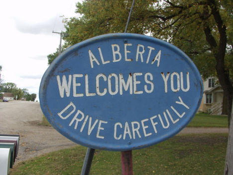 Alberta Minnesota Welcome Sign, 2006