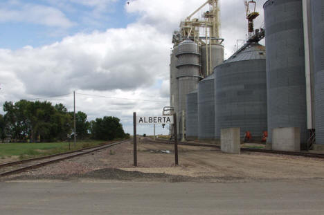 Grain elevators and railroad tracks, Alberta Minnesota, 2006