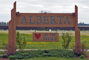 Alberta Minnesota Welcome Sign