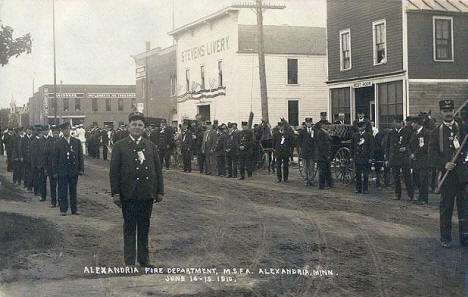 Alexandria Fire Department, Alexandria Minnesota, 1910