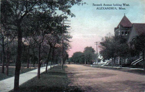Seventh Avenue looking west, Alexandria Minnesota, 1916