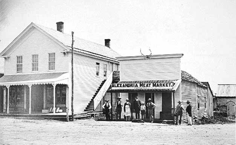 C.H. Raiter's Meat Market, Alexandria Minnesota, 1876