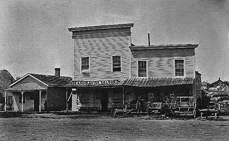 Skandinavisk Saloon and F.F. Cowing's Office, Alexandria, 1876