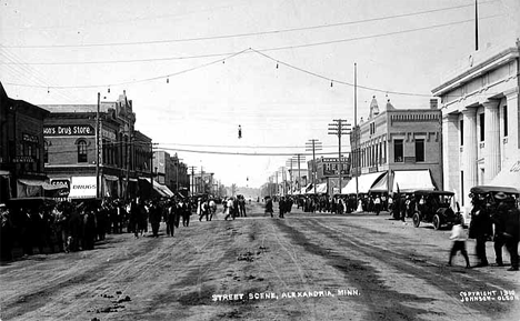 Street scene, Alexandria Minnesota, 1910