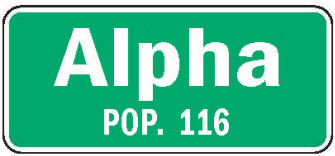 Alpha Minnesota population sign