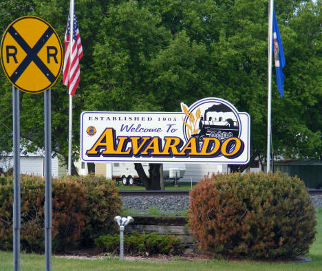 Welcome to Alvarado Minnesota road sign, 2008
