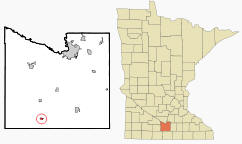 Location of Amboy, Minnesota