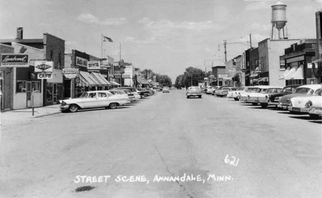 Street scene, Annandale Minnesota, 1960's