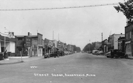 Street scene, Annandale Minnesota, 1940's